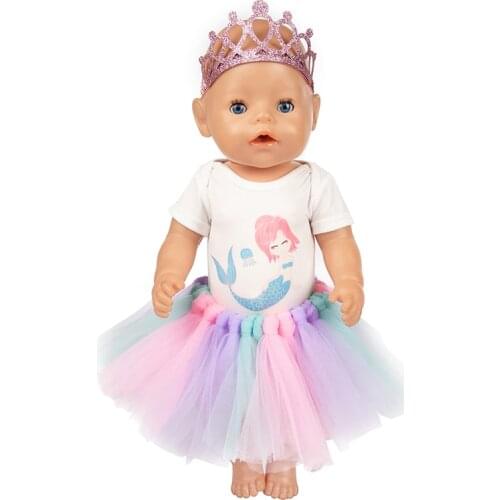 Fish Set+Crown Clothes Fit For born baby 43cm Doll Clothes Doll Accessories For 17inch Baby Doll