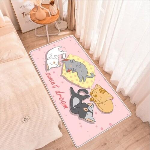 Non-slip Pink Bathmat Cat Bathroom Fashion Accessories Bath Mats Cartooon Kitchen Doormat Shower Pad Floor Rug Carpet Room Door
