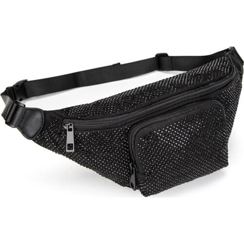 2020 New Product Fashion Crystal Sticking Lady Fanny Pack Women And Men Chest Bag Wais Bag For Cell Phone