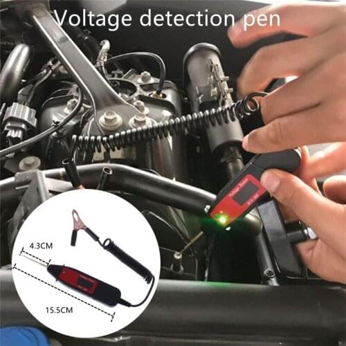 Durable Detection Pen Accurate Motorcycle Universal Car Digital Display Frosted Interface Alligator Clip TPU Spring Voltage