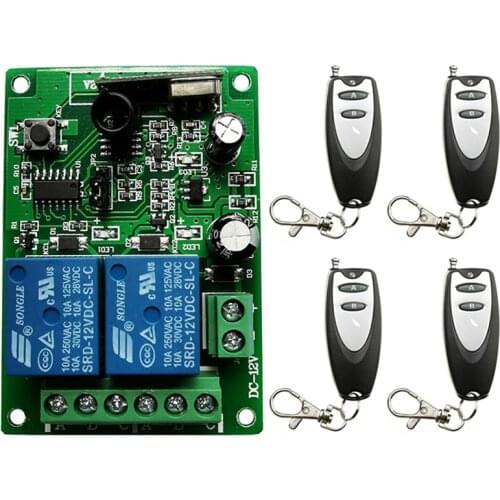 DC12V 24V 2CH 2 CH Radio Controller RF Wireless Relay Remote Control Switch 315 MHZ 433 MHZ Transmitter+ Receiver