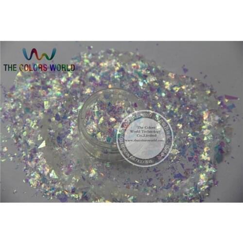 TCC21 Solvent resistant Iridescent white Colors Random Cut Glitter Spangles Mylar for nail Polish and Art decoration