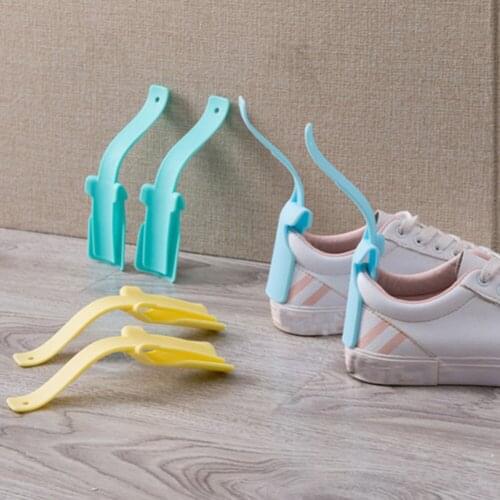 1Pair Unisex Lazy Shoe Helper Handled Shoe Horn Easy on & Off Lifting Helper Shoe Accessories