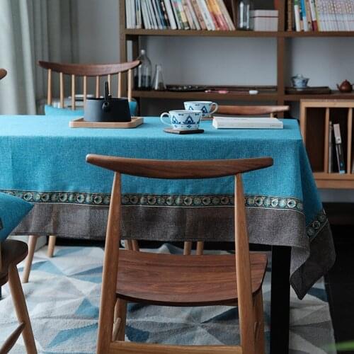 Mediterranean Thai Cotton Fabric Table Linen Plain Coffee Table Tablecloth Rectangle Restaurant TV Cabinet Table Cloth