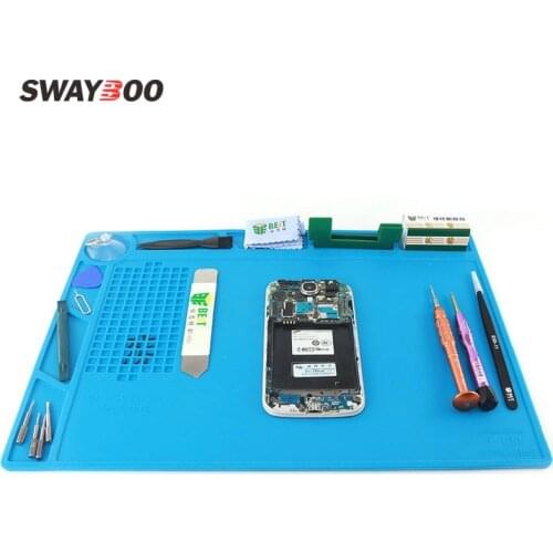 Swayboo Heat-resistant Magnetic BGA Soldering Station Silicone Heat Gun Insulation Pad Repair Tool Maintenance Platform Desk Mat