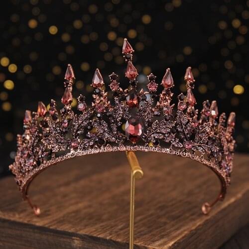 Vintage Baroque Crown Headbands Crystal Tiaras Crowns Bride Noiva Headpieces Wedding Hair Accessories Party Bridal Hair Jewelry