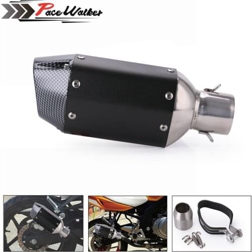 51mm Universal Motorcycle Exhaust Pipe Muffler Silencer Removable Accessories Stainless Steel Black Short Exhaust