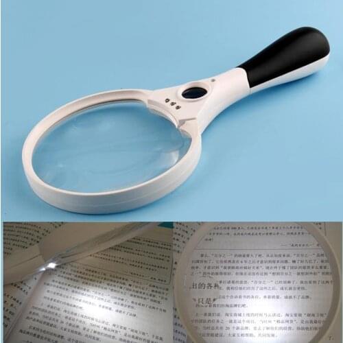 3-25X Magnifying Glass ABS Plastic Frame Acrylic Glass Handheld Magnifier With LED for Newspaper Reading Jewelry Repair Tool