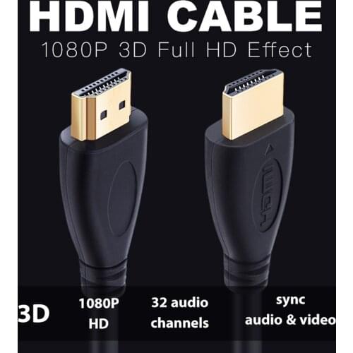 HDMI Cable High Speed 1080P 3D Gold Plated Molded And Strain-relief Cable Hdmi For HDTV XBOX Blu-Ray Or DVD Players 0.3m