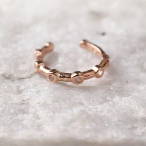 Women Handmade Rose Gold Circle Diamond Zircon Earring, Handmade 925Silver Woman Zircon Earring,Zircon Women Earring