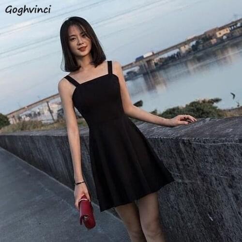Sleeveless Dress Women Solid Off Shoulder Backless Sling High Waist Sexy Simple Elegant Trendy Designed Office Night Club Wear