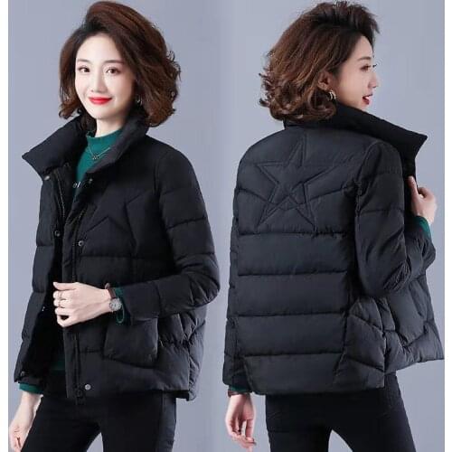 Middle-age 2021 Winter Parkas Jacket Female Plus Cotton Short Coat Warm Ladies Short Outwear Casual moms Coat Tops Plus ize