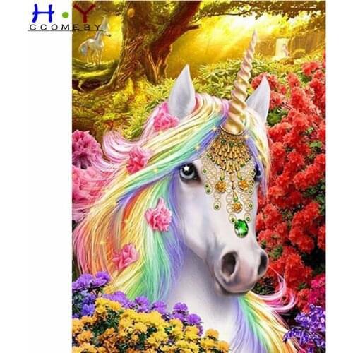 2020 New Full Round unicorn Diamond drawing Diamond embroidery 5D DIY Diamond setting Home decoration gifts