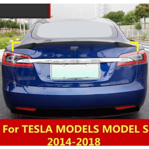 For TESLA MODELS MODEL S 2014-2018 Rear Bumper Protector Skid Plate Cover Tail runk Wing Cover Exterior decoration Accessories