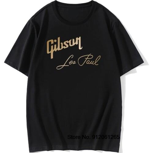 Gibson Les Paul Guitar Music Rock T Shirt Men 100% Cotton O-Neck T-Shirt Male Short Sleeve Tshirts Hip Hop Homme Cool Tops Tees
