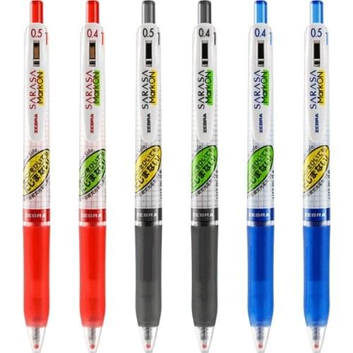 Zebra SARASA MARK ON Gel Pens Retractable No Smearing Quick-Drying Grid Body 0.4/0.5mm Japanese Pen Stationery School Supplies
