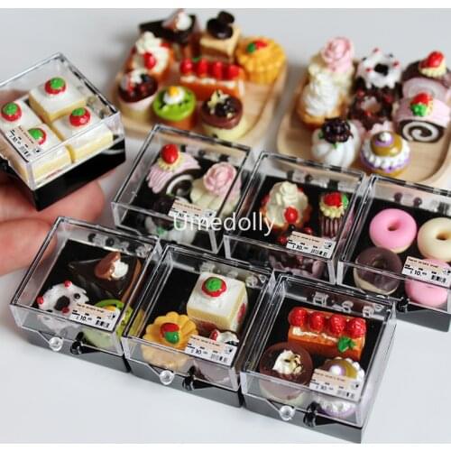 1:6 Scale Kawaii Miniature Dollhouse Cake Shop Patisserie Mini Food for Barbies BJD Doll Kitchen Accessories Toy