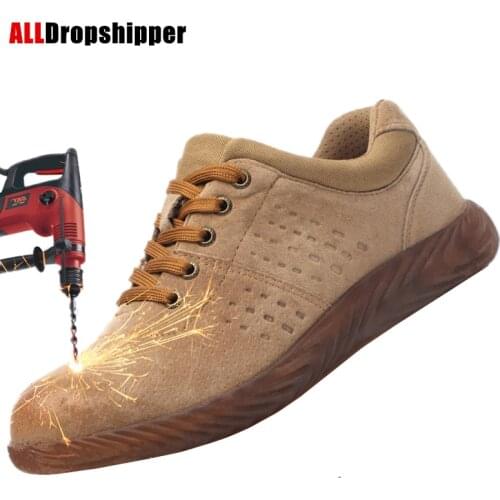 Mens Boots Steel Toe Cap Labor Protection Shoes Men Work Safety Shoes Size 36-46 Smash-resistant Puncture-proof Welding Shoes