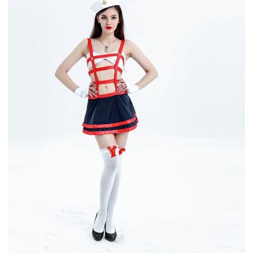 New Europe And The United States Navy Costume Pompon Maid Sailor Suit Costume Hallowen Party Sexy Dress Uniform Adult