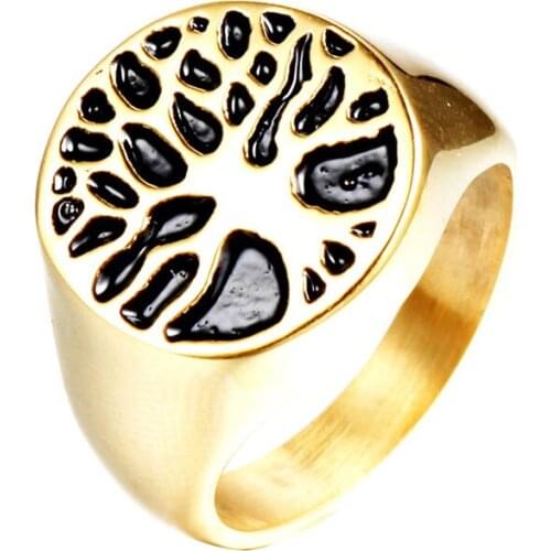 The new tree of life titanium steel ring fashion trend does not fade, no deformation, no allergies, fashion jewelry