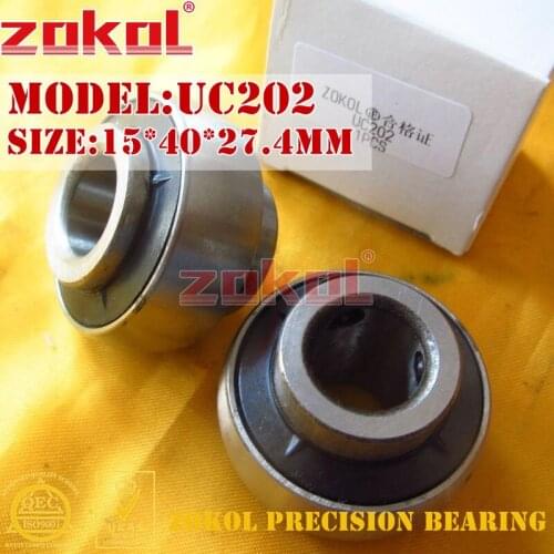 ZOKOL bearing UC202 90502 Pillow Block Ball Bearing 15*40*27.4mm