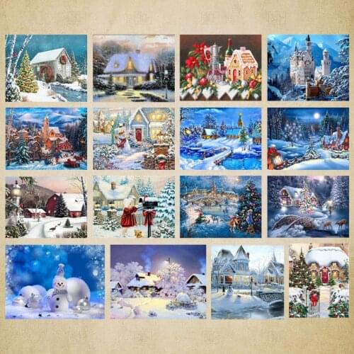 Full Square Diamond Embroidery Sale Winter Landscape Diamond Mosaic Snow Scenery Diamond Painting Cross Stitch Rhinestone