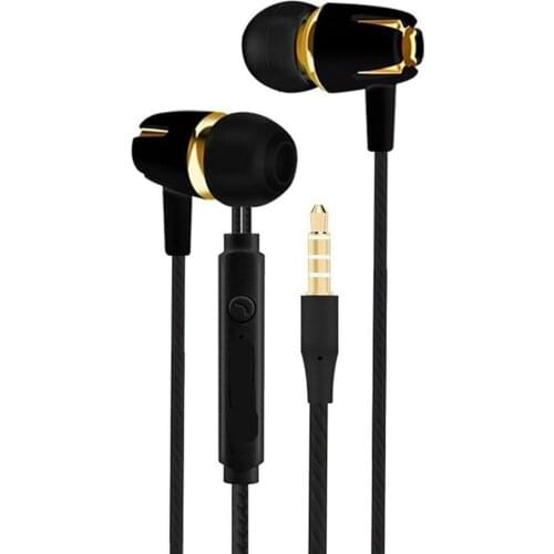 Wired Earphone Electroplating Bass Stereo In-ear Earphones with Mic Hansfree Call Phone Earphone for Android iOS