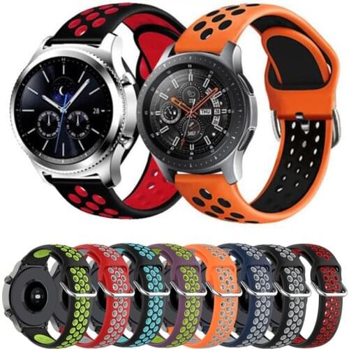 20mm 22mm Silica gel Breathable Band for Samsung Galaxy watch 3 46mm 42mm active 2 Gear S3 bracelet Huawei watch GT 2 2e strap