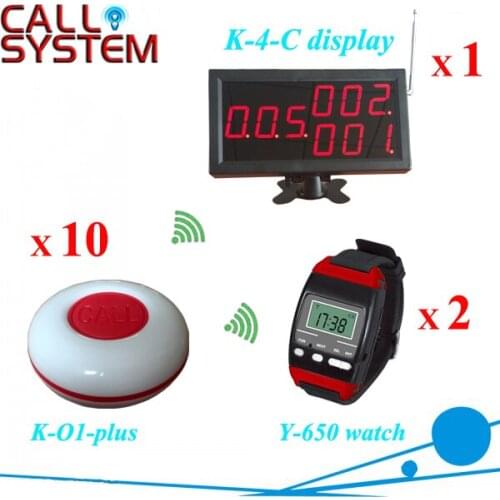 Waiter paging caller system 1 display panel 2 wrist watch 10 service button for restaurant/cafe/hotel use