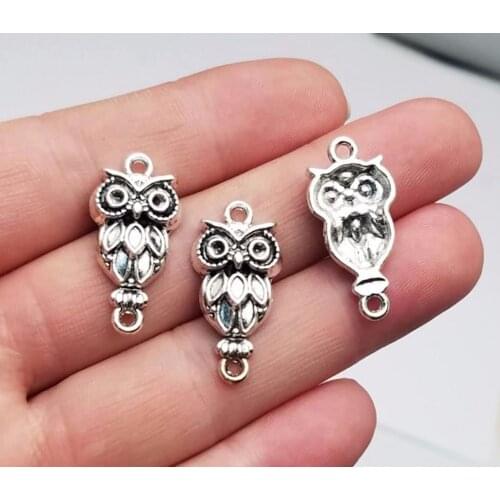 20pcs/lot--26x13mm, Antique silver plated owl connector charms,DIY supplies,Jewelry accessories