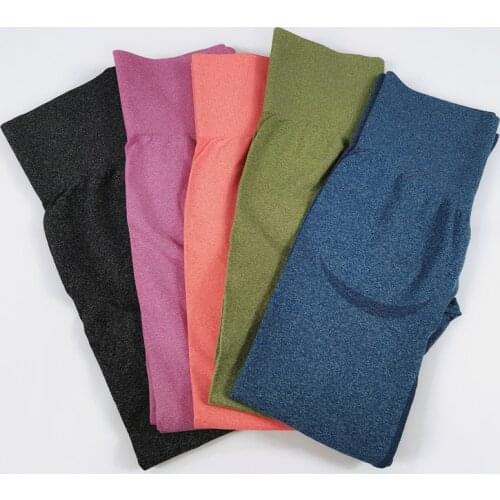 Sport Seamless Booty Leggings Women Blue Elastic High Waist Tummy Control Gym Fitness Legging Tight Yoga Pant Booties Legging