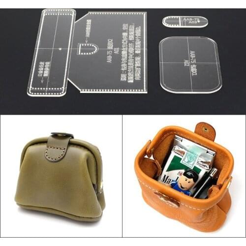 1Set Handmade Acrylic Leather Womens Wallet Sewing Pattern Stencil Template 13*9*6.5cm