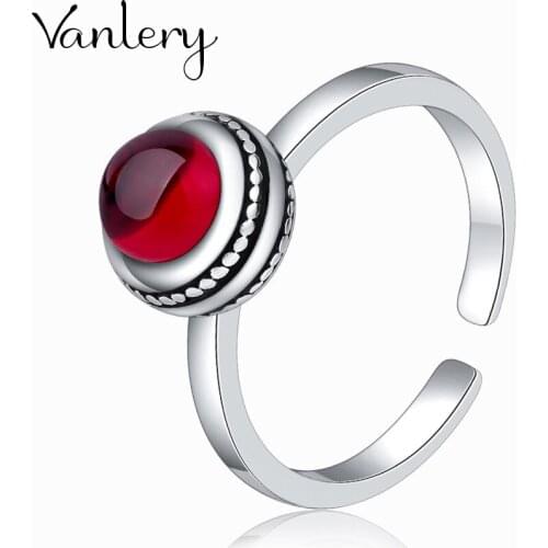 Personality Exaggerated Gothic Red Crystal Rings For Women Charm Engagement Jewelry Girls Open Finger Knuckle Rings