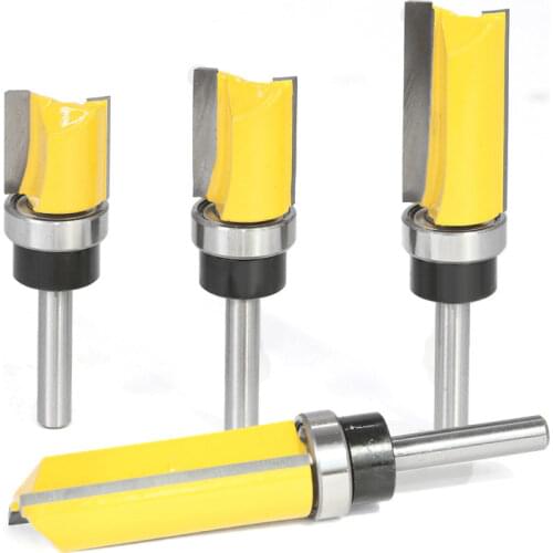 Lengthen Straight Flush Trim Router Bit Pattern Template Wood Milling Cutter 6.35mm 1/4" Shank