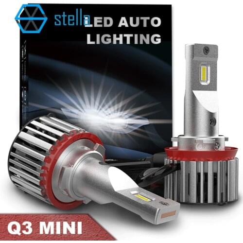 Stella 2pcs Mini Car Headlights canbus H4 LED H1/H7/H11/9005/9006/9012 car Styling Automobiles Fog Lamps Small size 6000K 60W