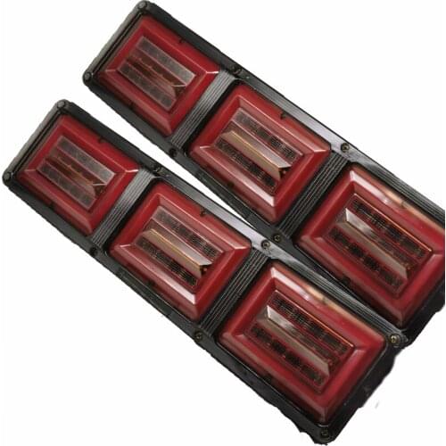 2pcs Trailer Truck Caravan Boat Car Led Rear Stop Tail Light 24V Waterproof Flow Steering Brake Reversing Traffic Fog Lamp 46cm