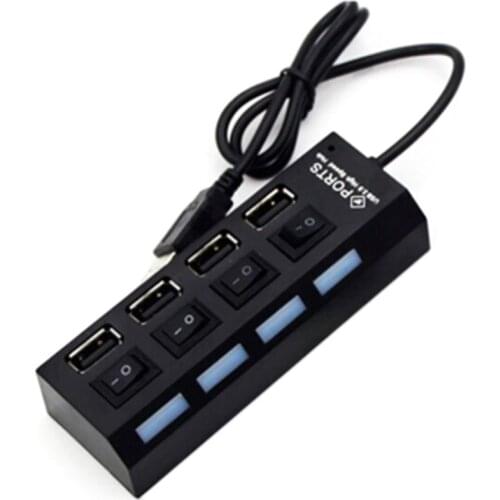 4 Ports/7 Ports LED USB 2.0 Adapter Hub Power on/off Switch For PC Laptop Switches Adapter Cable Splitter for PC Laptop