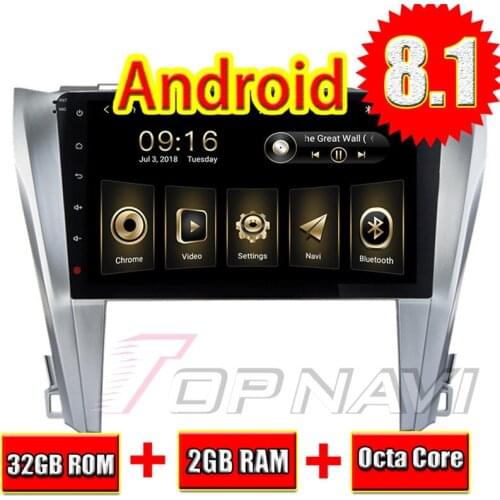 Car GPS Navigation for Toyota CAMRY 2015 10.1'' Android 8.1 Topnavi Radio Car PC Wifi Stereo 2G Ram with Free Map Automagnitol