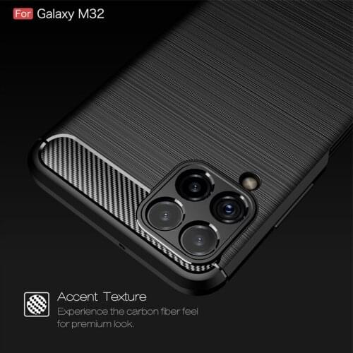 For Cover Samsung M32 Case Samsung Galaxy M32 Cover Shockproof Silicone Brushed Style Back Soft TPU Case For Samsung M32 Fundas