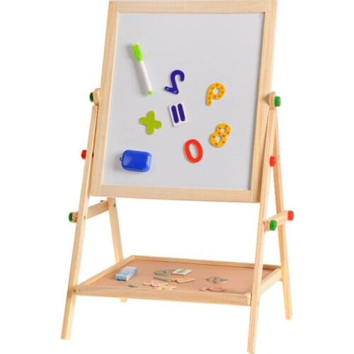Wooden Art drawing board Double Sided Adjustable Easel Painting Toy Early Education Toys graffiti For Children Kids