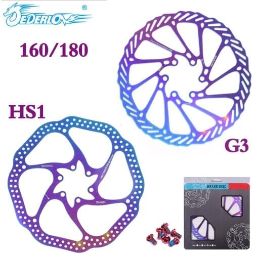JEDERLO G3/HS1 Disc Brakes Rotors 160/180mm MTB Disc Brakes Pads Steel 6-Bolts brake rotors Rainbow Road Bike Accessories 2PC