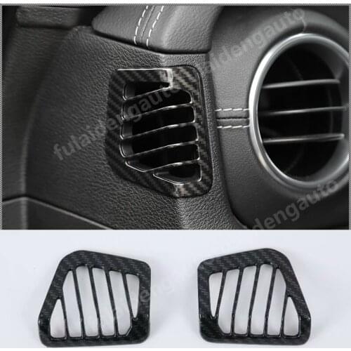 For Jeep Wrangler JL 2018-2021 Carbon fiber ABS Red Interior Side Upper Air Vent Outlet decoration Cover Trim car styling