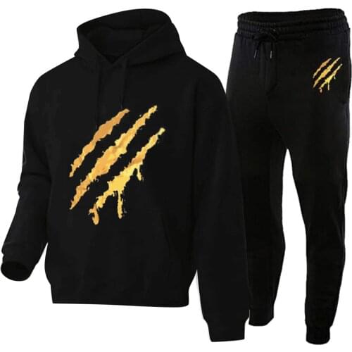 Mens Personalized Print Tracksuit Sports Suit Running Set Gym Wear Fitness Sweatshirt Pants 2pcs/set Top And Pantstraining