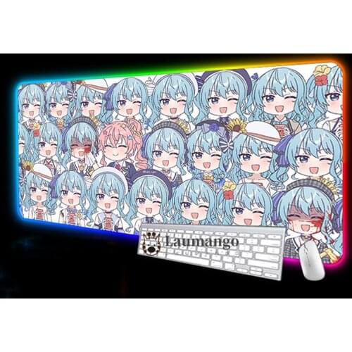 Hololive Gaming Pad Mouse Computer Carpet Keyboard And Mause Custom Anime Rug Desk Mat Led Cute Extended 900x400 Non-slip Pc Mat