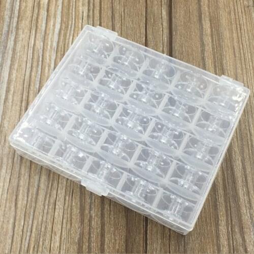 25Pcs Storage Box Colorful Plastic Case Plastic Empty Bobbins Sewing Machine Spools with Sewing Machine Accessories Sewing Tools