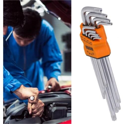 Lightweight 9Pcs/Set High-quality Heavy Duty Torx Key Set Steel Torx Star Keys Set Convenient for Vehicles
