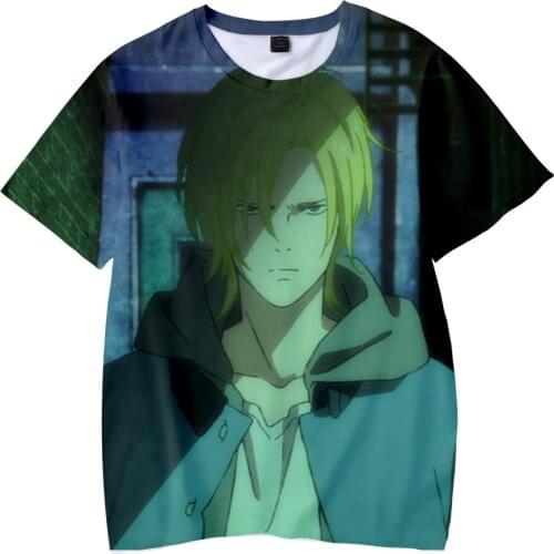 Hot Sale Kids 3D BANANA FISH T-shirt Yellow Kpop Casual High Quality children t shirts trend Summer Anime Soft Tops