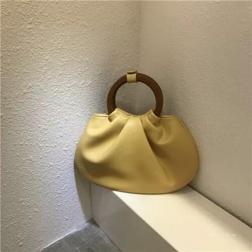 France Hot-selling Female Fashion Elegant Handbag Wooden Handle Cloud bags Shoulder Messenger Bags Women Bag Tote Bag Sac a Main