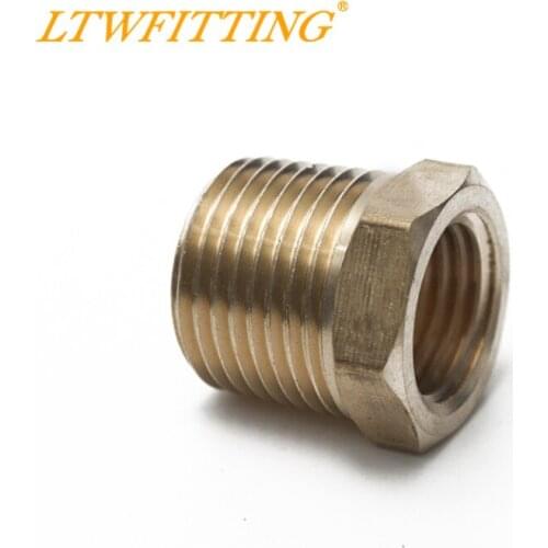 LTWFITTING Brass Pipe Hex Bushing Reducer Fittings 3/8" Male x 1/4" Female NPT
