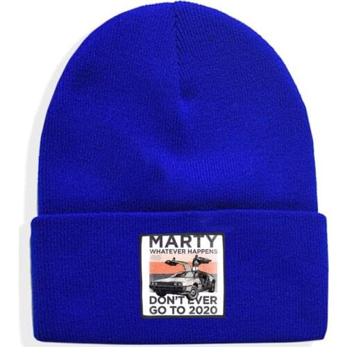 Fashion Marty whatever happens don't ever go to 2020 print Hat for Men Women Knitted Winter Hat Hip-hop